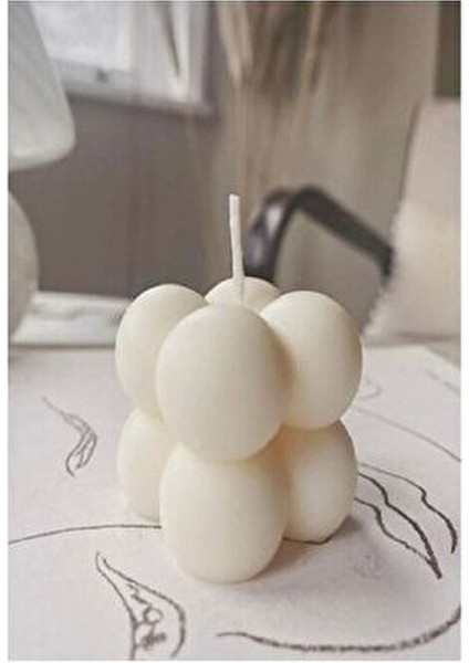 Bernami Küçük Bubble Candle Mum Kokulu Dekoratif Mum El Yapımı %100 Doğal Mum 1 Adet