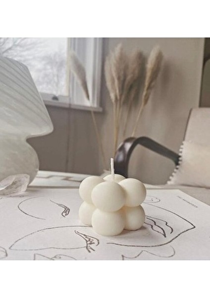 Bernami Küçük Bubble Candle Mum Kokulu Dekoratif Mum El Yapımı %100 Doğal Mum 1 Adet