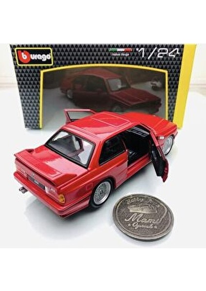 Burago 1988 BMW M3 E30 Kırmızı 1:24 Ölçek Metal Model Gerçekçi Detaylarla
