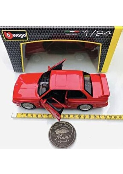 Burago 1988 BMW M3 E30 Kırmızı 1:24 Ölçek Metal Model Gerçekçi Detaylarla