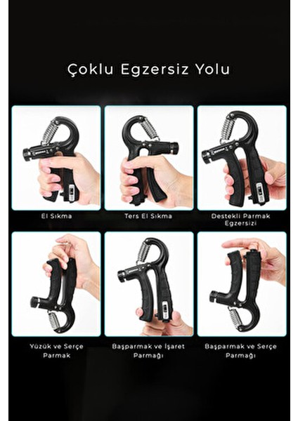 El Kol Bilek Güçlendirici Egzersiz Aleti 5-60 kg Direc El Yayı Cihazı Direnç Yayı Egzersiz 1-Adet fiyatları