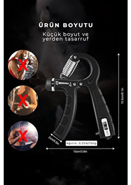 El Kol Bilek Güçlendirici Egzersiz Aleti 5-60 kg Direc El Yayı Cihazı Direnç Yayı Egzersiz 1-Adet fırsatları