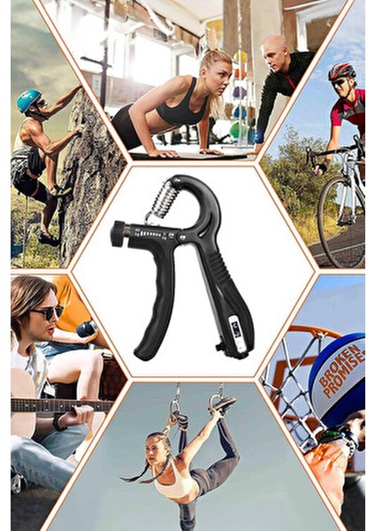 El Kol Bilek Güçlendirici Egzersiz Aleti 5-60 kg Direc El Yayı Cihazı Direnç Yayı Egzersiz 1-Adet