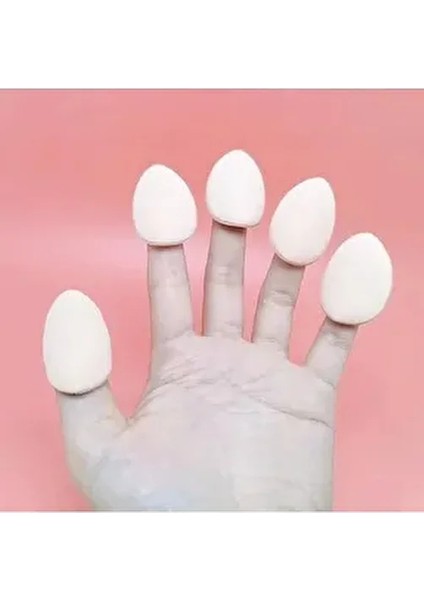 3 Adet Mini Kozmetik Puf Parmak Yüz Makyaj Sünger Göz Altı Kapatıcı Kuru Islak Bez Süngeri