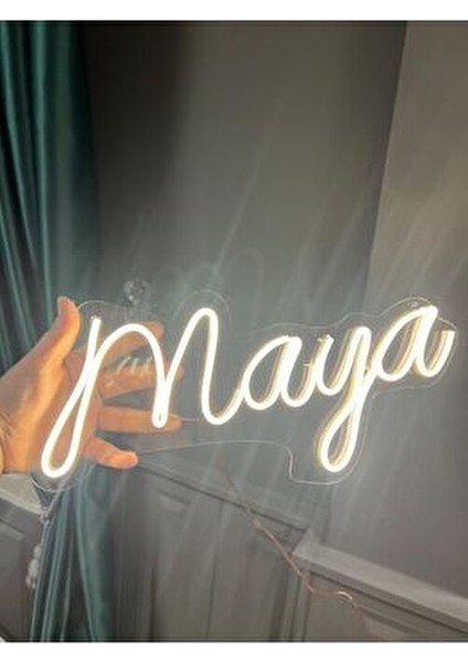 (Açıklamayı Okuyunuz) 1-5 Karakter Isimli Neon LED Işıklı Yazı.