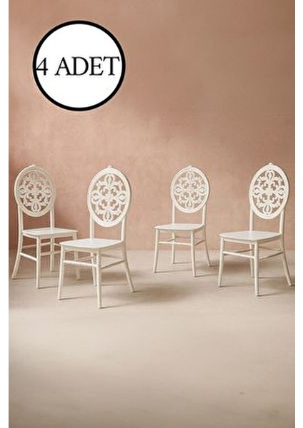 4 Adet Venüs Beyaz Mutfak Yemek Sandalye