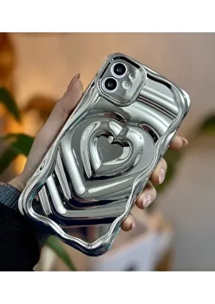 Apple Iphone 11 Uyumlu 3D Platin Kabartma Desenli Darbe Önleyici Kamera Korumalı Silikon Kılıf
