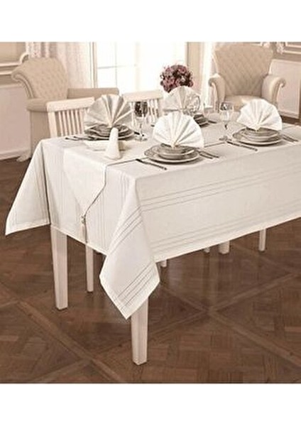 Krem Renkli Ester Yemek Seti 26 Parça 4 Kişilik Modern Tasarım