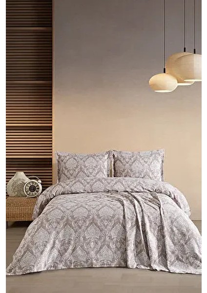 Dora Çift Kişilik Yatak Örtüsü Seti (Bej)