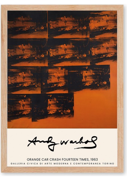 Andy Warhol - Fourteen Times - Doğal Ahşap Çerçeveli Tablo fırsatları