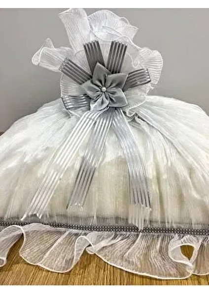 Saten Bohça Işleme Güllü Bohça Süslü Söz Nişan Hurcu Çeyizlik 50X40