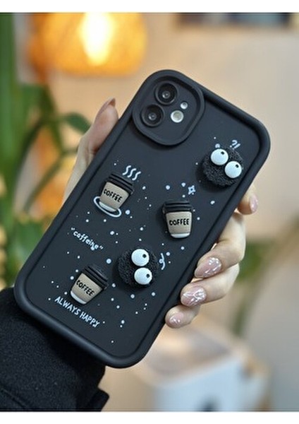 Iphone 11 Tasarımlı Siyah Coffee Kurabiye Yumuşak Silikon Kamera Korumalı Kılıf modelleri