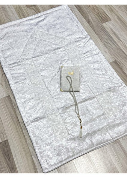 4 Parça Seccade Takımı Çeyizlik Bohça Kutulu Kadife Güpürlü Gelin Damat Seti indirimleri