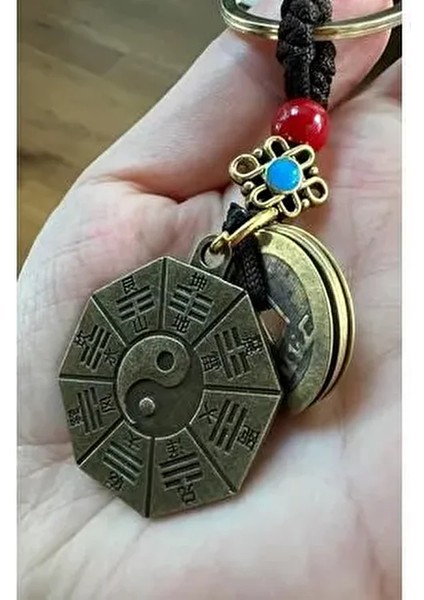 Feng Shui Bagua Aynalı ve Çin Şans Paraları Figürlü Anahtarlık fiyatları