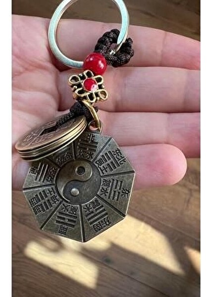 Feng Shui Bagua Aynalı ve Çin Şans Paraları Figürlü Anahtarlık modelleri