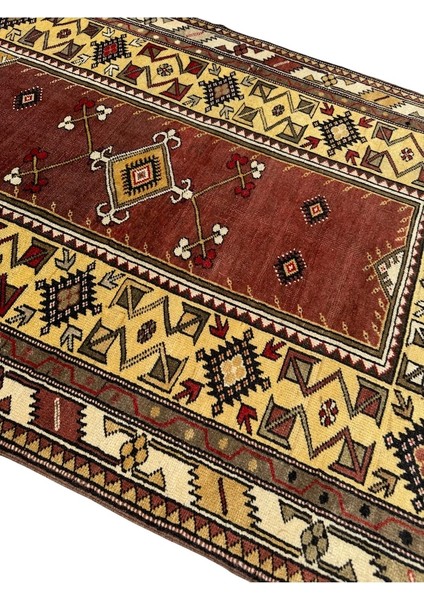 El Dokuma Sıfır Vintage Milas Halısı 120X225 Kiremit Kök Boya modelleri