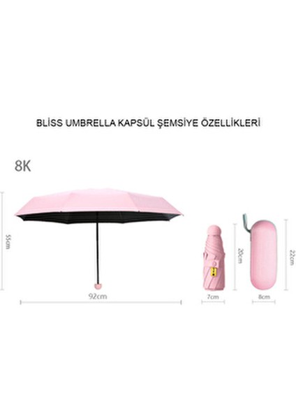 Özel Kılıflı Mavi Şemsiye (Kapsül Şemsiye)