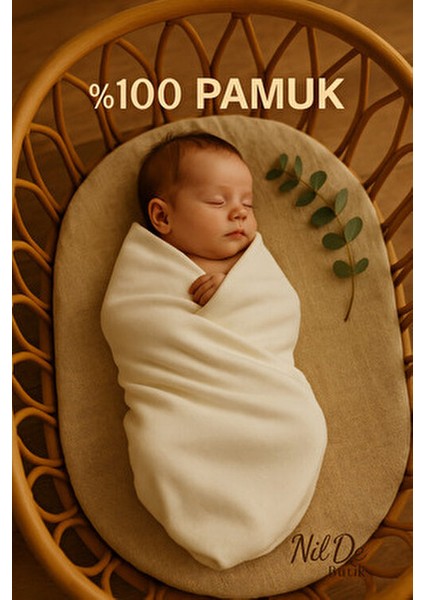 Ekru Unisex Bebek Battaniyesi – Babush, Çift Katlı %100 Pamuk, 86×86 cm modelleri
