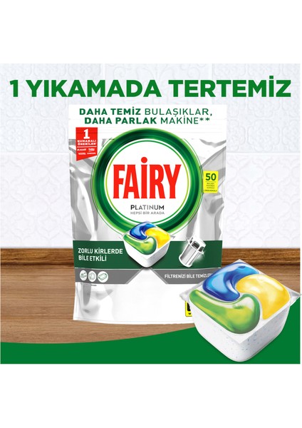 Platinum Bulaşık Makinesi Deterjanı Kapsülü/ tableti 50 Yıkama