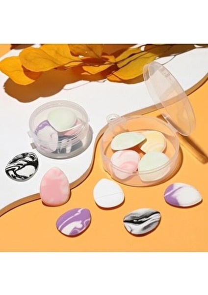 3 Adet Mini Puf Parmak Yüz Makyaj Sünger Göz Altı Kapatıcı Kuru Islak Bez Süngeri Concealer