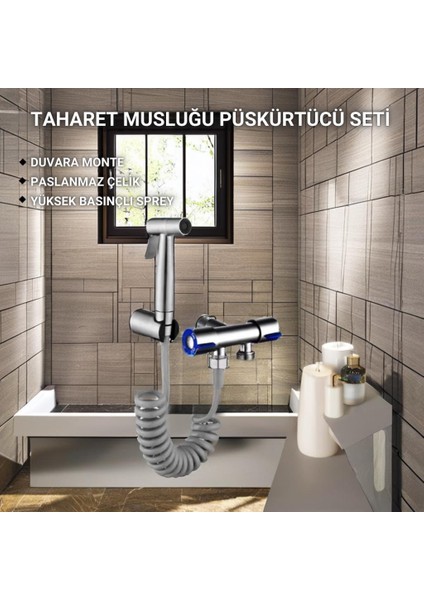 Paslanmaz Çelik Sprial Hortum Tuvalet Musluk Seti Taharet Musluğu El Tuvalet Sprey Tabancası fiyatları
