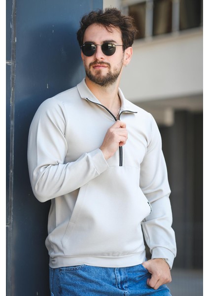 Barrac Iki Iplik Fermuarlı Yarım Balıkçı Yaka Slim Fit Erkek Sweatshirt fiyatları
