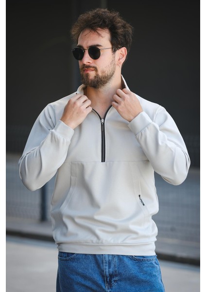 Barrac Iki Iplik Fermuarlı Yarım Balıkçı Yaka Slim Fit Erkek Sweatshirt fırsatları