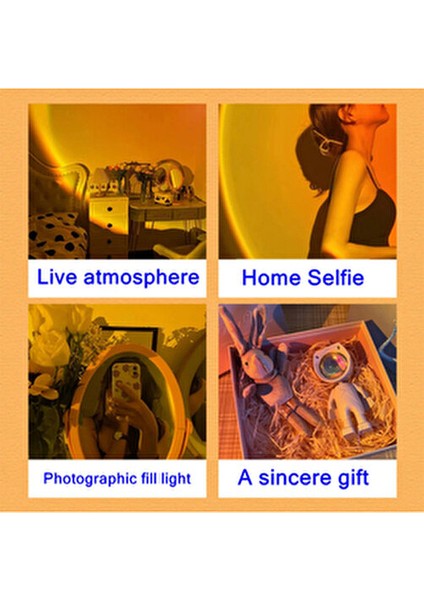 Dimlenebilir Beyaz Astronot Gün Batımı Efektli Lambası USB Kablolu Gün Batımı Lamba fiyatları