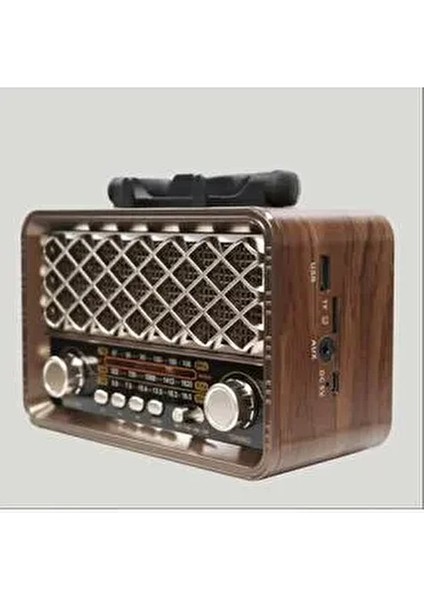 Nostaljik Radyo,bluetooth Şarjlı ve Pilli, 3 Bandlı Fm Radyo+Aux+Usb+Tf Kartlı Mp3 Çalar 821