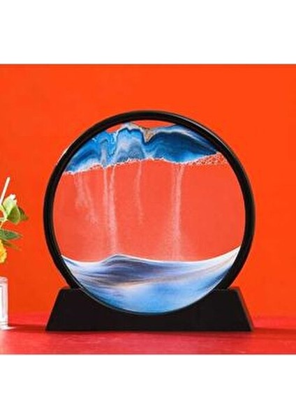 Mavi 3D Hareketli Kum Saati Orta Boy, Hareketli Kum Sanatı Dekoratif Kum Saati modelleri