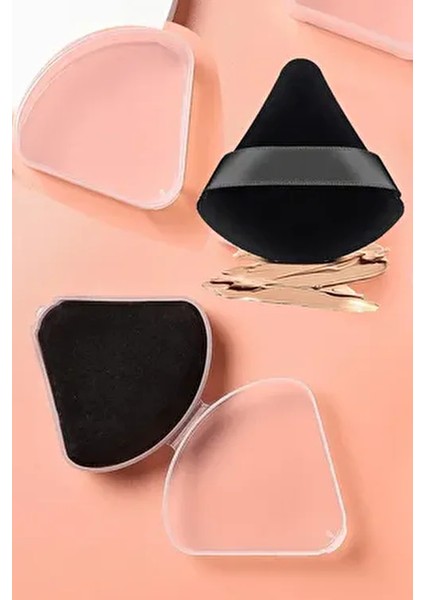 Hijyenik Saklama Kutulu Pudra Fondöten Bb Krem Yıkanabilir Siyah Uygulama Aparatı Puff Sünger