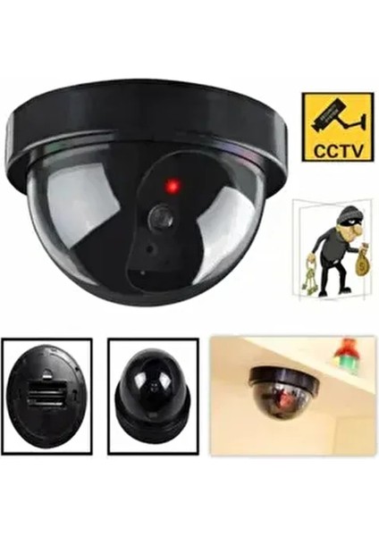 LED Işıklı Taklit Güvenlik Kamerası Dome Kablosuz Taklit Hırsız Caydırıcı fiyatları