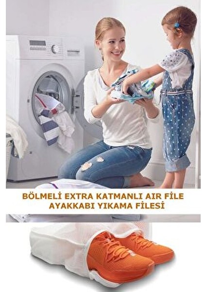 2 Adet Lüks Fermuarlı Ayakkabı Yıkama Filesi Beyaz fırsatları