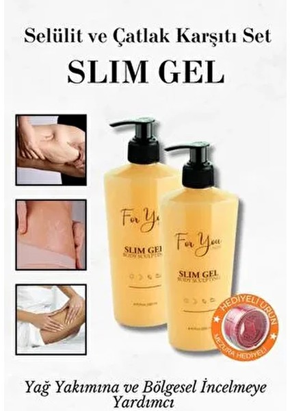 Selülit, Çatlak Gidermeye Yardımcı ve Sıkılaştırıcı Slim Jel, Selülit Kremi (2X250 Ml)