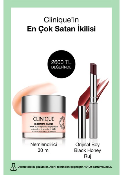 Favoriler Seti - Orijinal Boy Black Honey Ruj + Moisture Surge Nemlendirici Yüz Kremi 30 ml