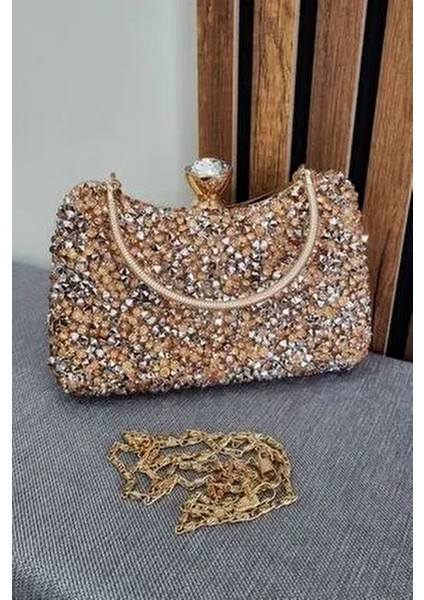 Kadın Taşlı Abiye Çantası