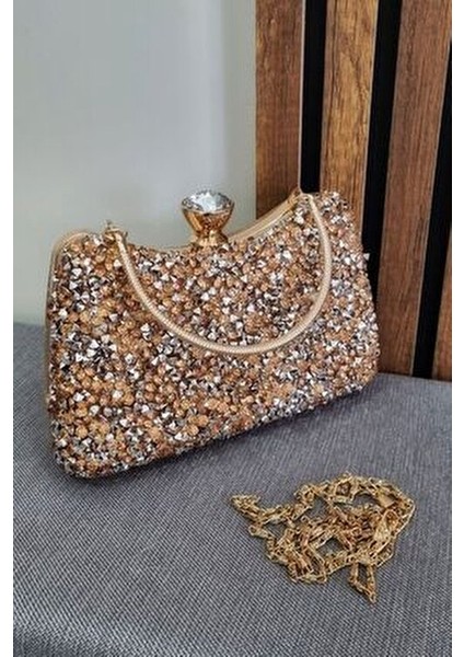 Kadın Taşlı Abiye Çantası