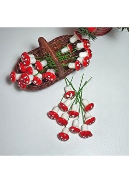 Telli Yapay Mini Mantar Süsü - 10 Adet fiyatları