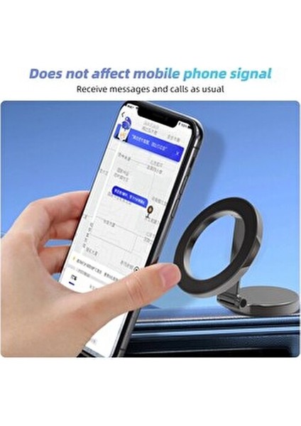 Çinko Alaşım Katlanır Manyetik Araba Içi Magsafe Için Kompakt Cep Telefonu Tutucu 360 ° Dönebilen