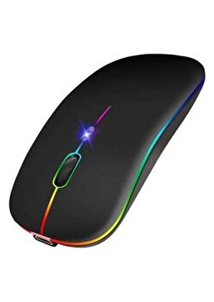Ekru Kablosuz Wireless 2.4g Bluetooth Sessiz Mouse Şarj Edilebilir Ergonomik Tasarımlı Rgb Renkli