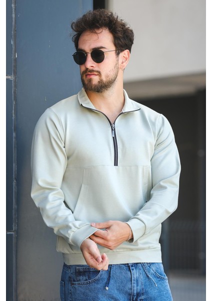 Barrac Iki Iplik Fermuarlı Yarım Balıkçı Yaka Slim Fit Erkek Sweatshirt fiyatları