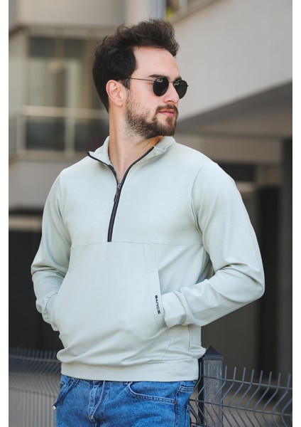 Barrac Iki Iplik Fermuarlı Yarım Balıkçı Yaka Slim Fit Erkek Sweatshirt modelleri