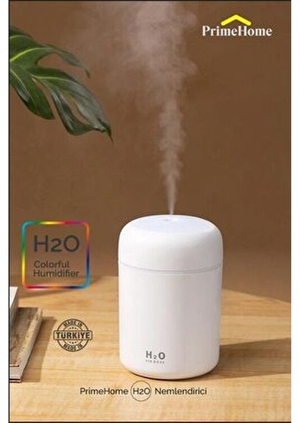 H2O 300 ml Type C Girişli Ultrasonik Hava Nemlendirici Koku Hediye Antrasit