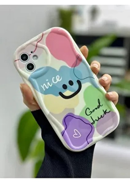 Iphone 11 Uyumlu Darbe Önleyici Smile Baskılı Silikon Kılıf