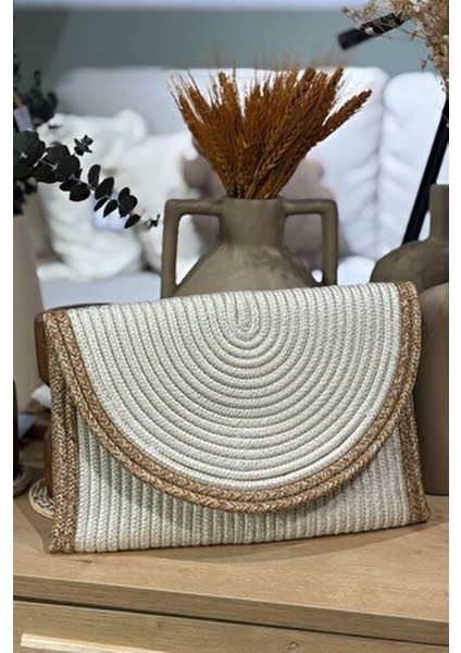 Kadın Hasır Zarf Portföy Clutch Çanta Elde Kullanıma Uygun Basic Koleksiyon 30x20 cm modelleri