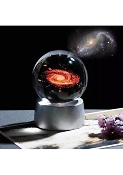 Samanyolu Galaksi Toz Bulutu Nebula Işıklı Cam Küre, Işıklı Kristal Top 6 cm Çapında modelleri