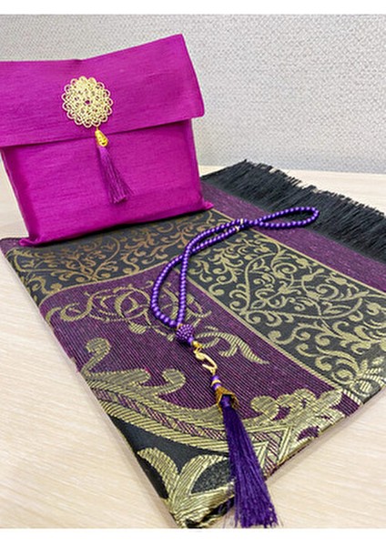 3'lü Şantuk Çantalı Hediyelik Çeyizlik Tesbih Seccade Seti fiyatları