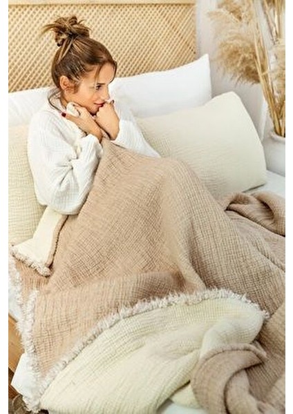 Vizon 6 Kat Müslin Yorgan Silikon Dolgu ile Çift Kişilik 220x240 cm Konforlu Kullanım