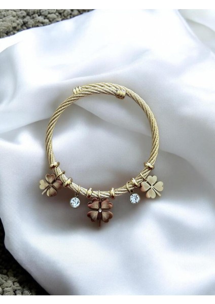 Yonca Işıltısı Çelik Takı Seti CNS049 modelleri