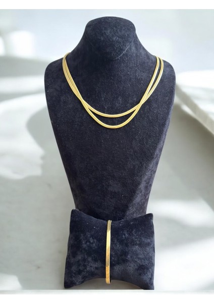 Italyan Zincir Paslanmaz Çelik Takı Seti CNS0016